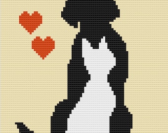 Pets Dog and Cat Afghan C2C Crochet Pattern, Written Row by Row, Color Counts, Instant Download, C2C Graph, C2C Pattern, Graphgan