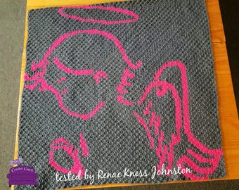 Baby Angel Silhouette Afghan, C2C Crochet Pattern