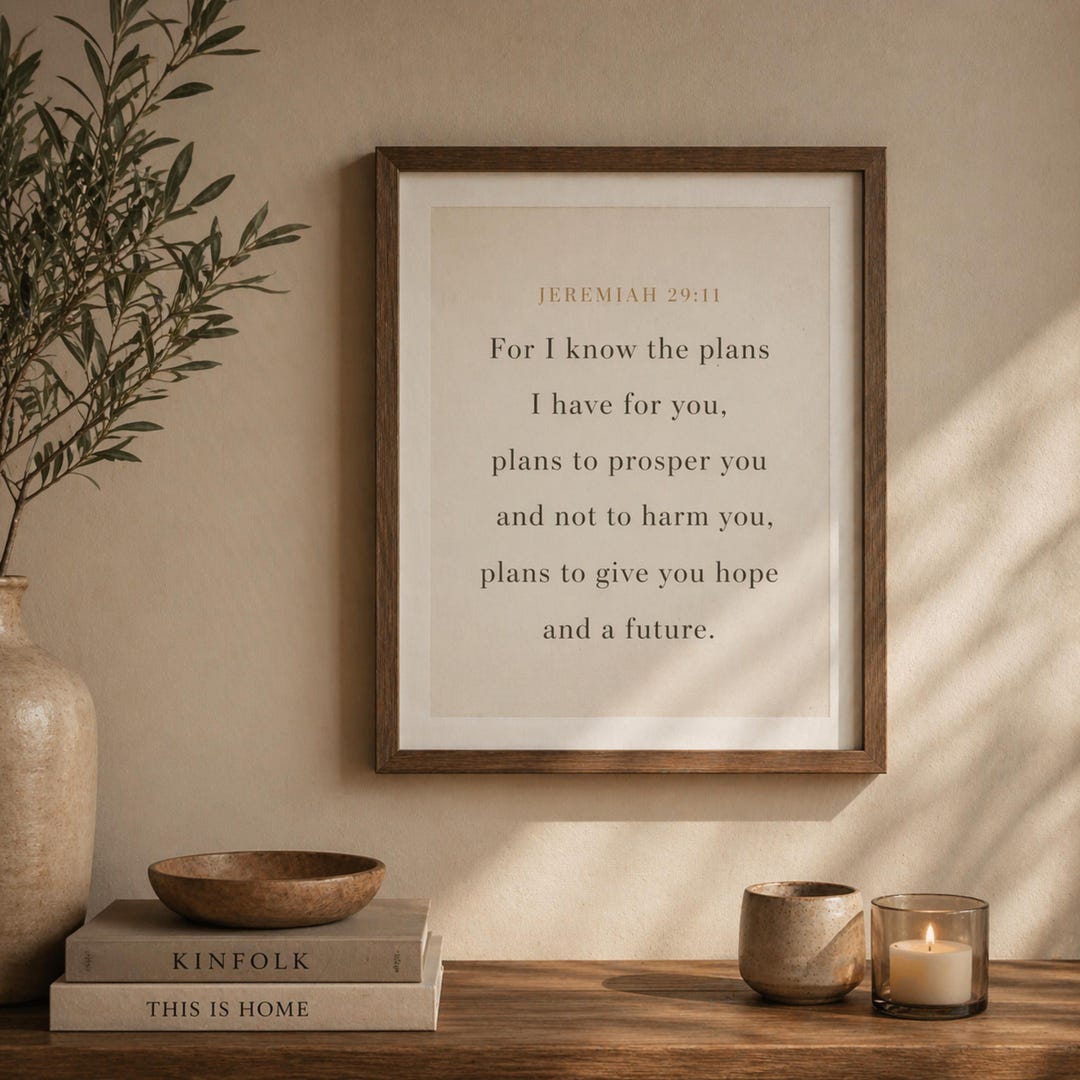 Jeremiah 29:11 Printable Wall Art, Bible Verse Print, Christian Decor ...