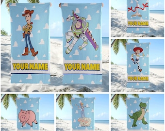 Toy Story 4 Beach Towel, Personalized Disney Pixar Pool Towel, Summer Vacation Towel, Toy Story Fan Gift