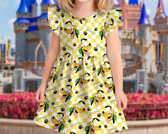 Pluto Rüschen Kleid, Disney Pluto Kleinkind Kleid, Kinder Geburtstagsparty Sommer Outfit