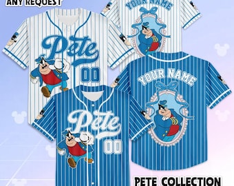 Custom Pete Baseball Jersey, Personalized Disney Pete Baseball Shirt, Baseball Team Shirt, Gift For Fan