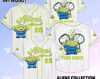 Custom Little Green Aliens Baseball Jersey, Disney Toy Story Baseball Shirt, Baseball Team Shirt, Gift For Fan