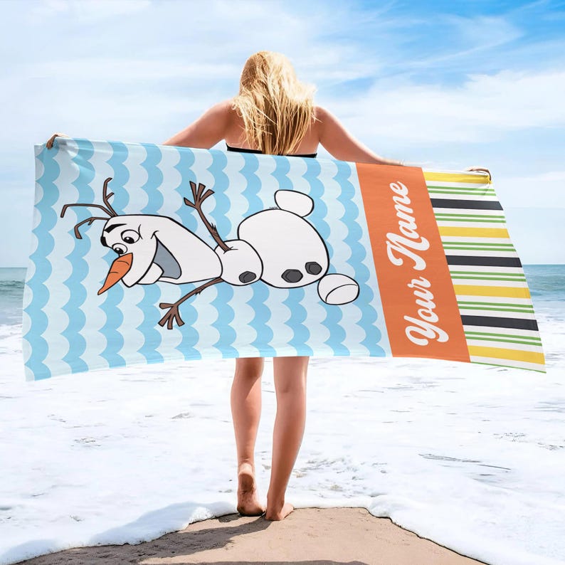 Custom Frozen Beach Towel, Personalized Disney Frozen Pool Towel, Summer Vacation Towel for Kids, Frozen Fan Gift image 5
