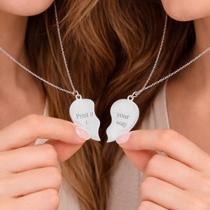 Conjunto de collares BFF Mama y Mini grabados / Corazón desmontable