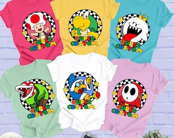 Super Mario Custom T Shirt Set, Toad Koopa Boo Shy Guy Magikoopa Bundle