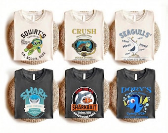 Disney Finding Nemo and Friends Character Shirt, Personalized Family Vacation Tee, Dory Squirt Crush