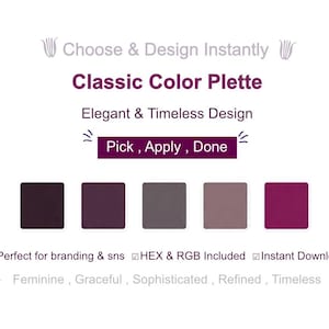 Color Palette for branding instagram canva procreate hex rgb codes digital download. ブランディングやInstagram、Canva、Procreateに使えるカラーパレット｜HEX・RGBコード