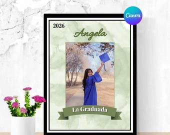Bearbeitbares Loteria Abschlussplakat | La Graduada Mexikanische Einladung (Digitaler Download)