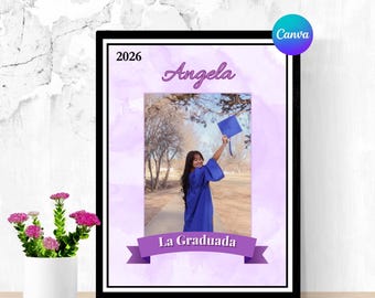 Bearbeitbares Loteria Abschlussplakat | La Graduada Mexikanische Einladung (Digitaler Download)