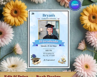Mexikanische Loteria 5x7 ”und Mobile Abschluss Einladung Vorlage, Fiesta Grad Party Einladen (Digitaler Download)