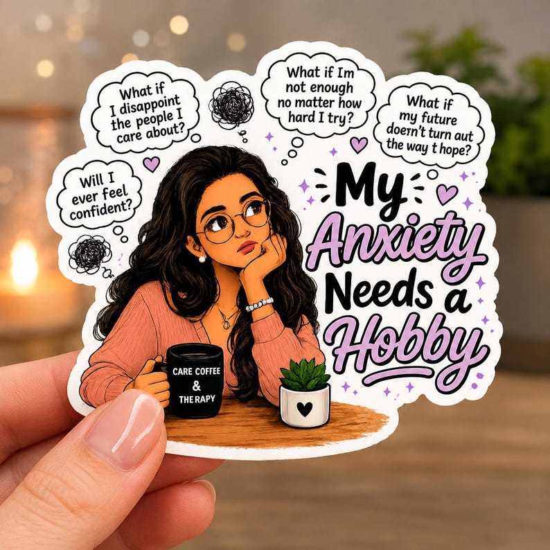 Funny Anxiety Sticker, My Anxiety Needs A Hobby Sticker, Therapist ...