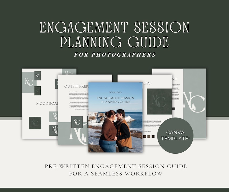 Session Planner Guide Engagement Session Guide Template for Photographers | Client Welcome ...
