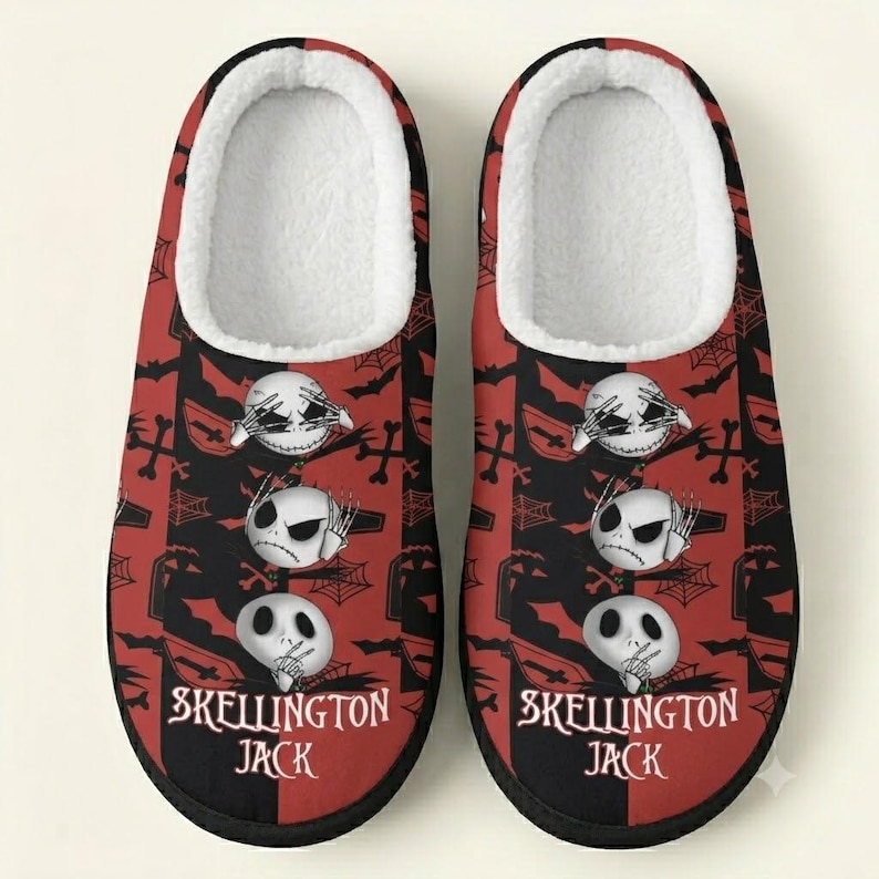 The Nightmare Before Christmas Cotton Slippers For Kid/Women/Man | Indoor Slippers | Cartoon Slippers image 1