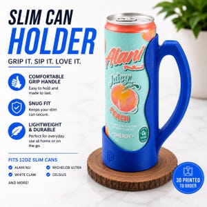 Porta-latas fino para Alani Nu e outros modelos. Blue