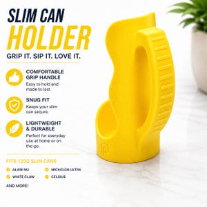 Porta-latas fino para Alani Nu e outros modelos. Yellow