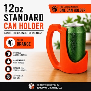12oz Beverage Can Holder – 3D Printed Orange