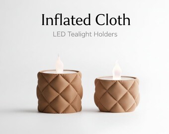 Portavelas de tela inflable impreso en 3D – Decoración para velas LED con aspecto de tela