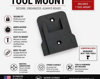 Soportes para herramientas y baterías Milwaukee M18 Fuel – Sistema de almacenamiento de pared bajo estante