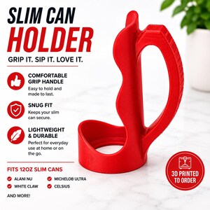 Porta-latas fino para Alani Nu e outros modelos. Red