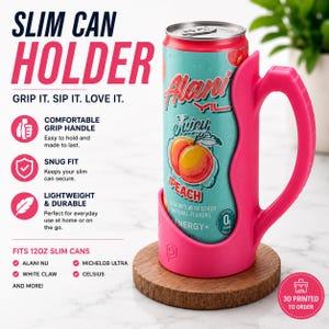 Porta-latas fino para Alani Nu e outros modelos. Pink