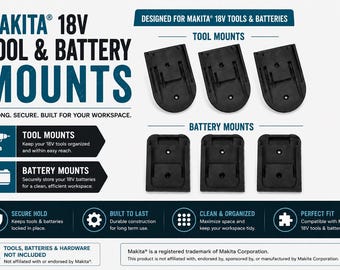 Soportes para herramientas y baterías Makita de 18 V / Impresos en 3D