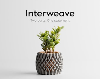 Macetero entrelazado: macetero moderno de dos piezas impreso en 3D.
