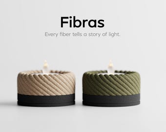 Portavelas de cuerda Fibras / Decoración moderna para velas impresa en 3D