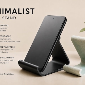 Minimalist Phone Stand – Modern 3D Printed Smartphone Holder
