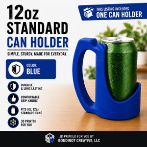 12oz Beverage Can Holder – 3D Printed Blue