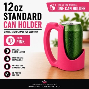 12oz Beverage Can Holder – 3D Printed Pink