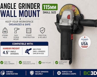 Soporte de pared para amoladora angular – Organizador de herramientas impreso en 3D