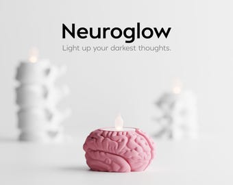 Portavelas Neuroglow – Decoración moderna para velas / Portavelas LED impreso en 3D