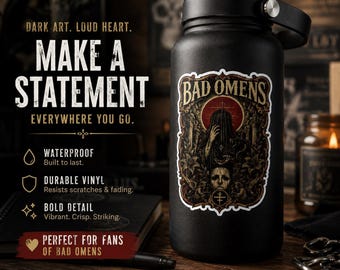 Bad Omens Inspired Gothic Vinyl Sticker Dark Alternative Rock Decal Waterproof Laptop Sticker Water Bottle Decal Music Fan Gift