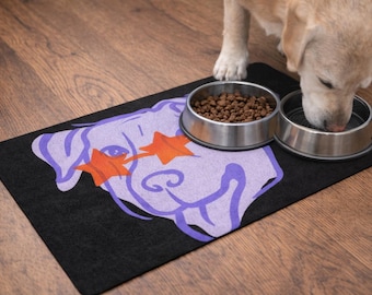 Tapete para comida de perro, tapete para alimentar mascotas, diseño genial de perro, mantel individual para mascotas, regalo para amantes de los perros, tapete para comedero de mascotas, accesorios para perros, decoración moderna para mascotas, 12x18