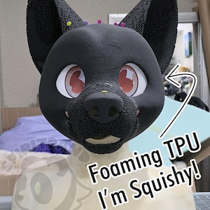 Fursuit valphuvudbas - Skummande TPU