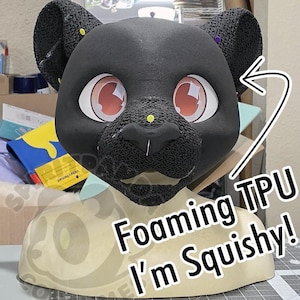 Fursuit Kitty huvudbas - Skummande TPU