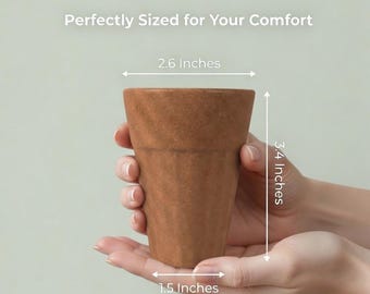 Set of 4 Rice Husk Chai Cups, Kulhad Style Eco-Friendly Drinkware, Unbreakable Tea Cup Gift