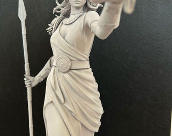 Statue d'Athéna, déesse grecque, sculpture en résine peinte à la main, Pallas Athéna, déesse de la sagesse, décoration cadeau de fin d'études