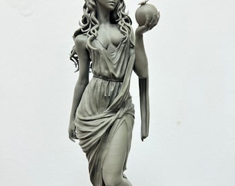 Statue de Perséphone, déesse grecque reine des Enfers, sculpture en résine peinte à la main, koré d'autel païen, cadeau de la déesse sombre