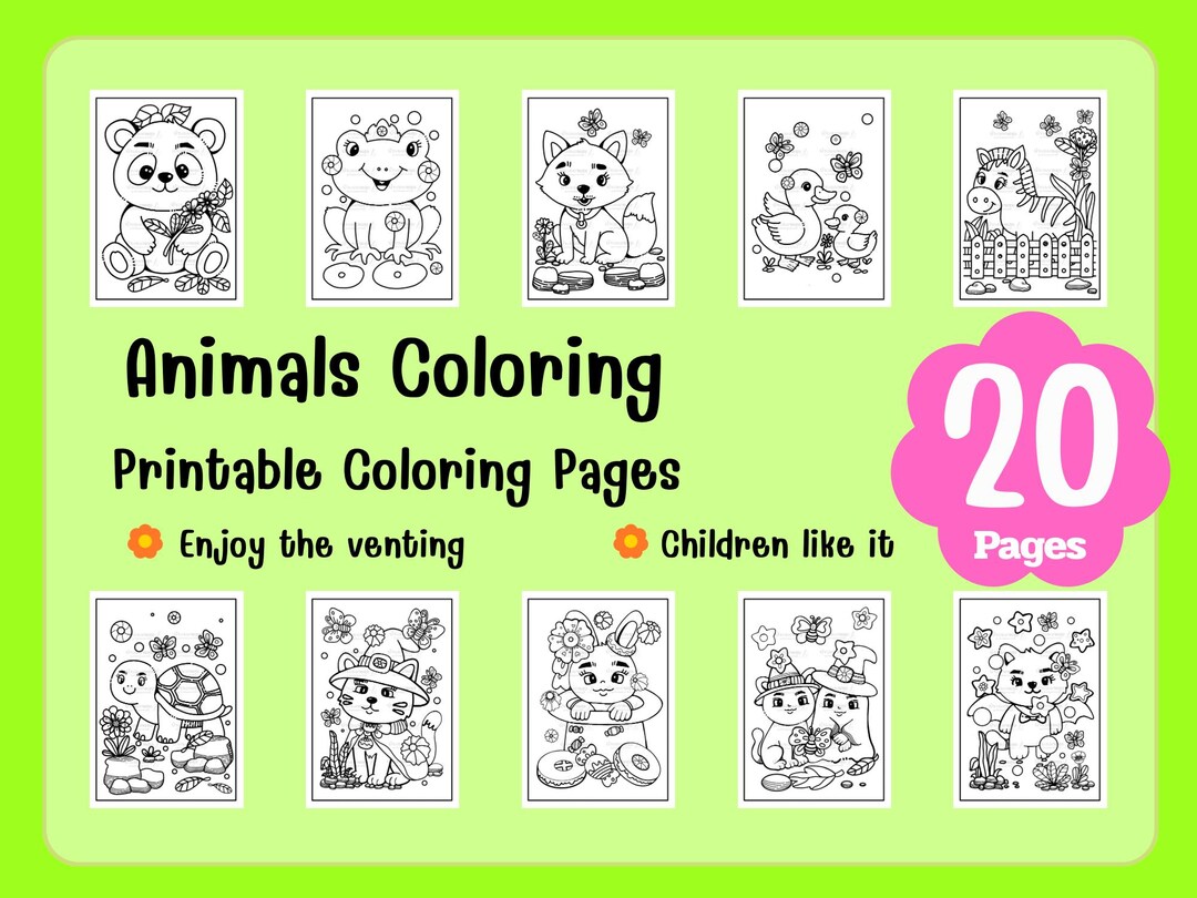 Cute Zoo Animals Coloring Pages | Bold Easy Printable Coloring Book for ...