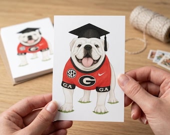 UGA Graduation Card – Bulldog Graduate Greeting, Georgia Alumni Gift