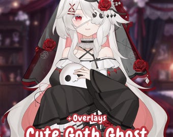 Modelo Live2D Chica Gótica Fantasma Linda | Modelo Vtube / Transmisión en Twitch / Transmisión en YouTube / Vtuber Prefabricada / TOTALMENTE RIGGED / Vtuber Studio / Lista para usar