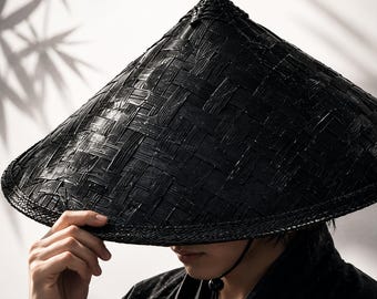 Konischer Hut, Bambus, Fischen-Sonnenhut fr Frauen und Mnner, Sonnenhut  im traditionellen chinesischen Stil, handgefertigter asiatischer Strohhut,  - Etsy.de
