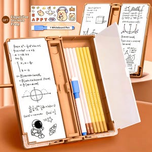Multi-Function Pencil Case with Whiteboard & Reading Stand, Kids School Stationery Organizer, Back to School Gift, Homework Desk Supplies