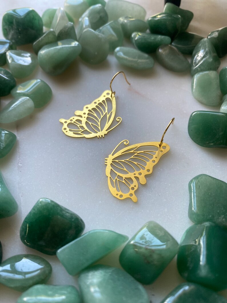 METAMORPHOSIS golden butterfly lightweight earrings image 3