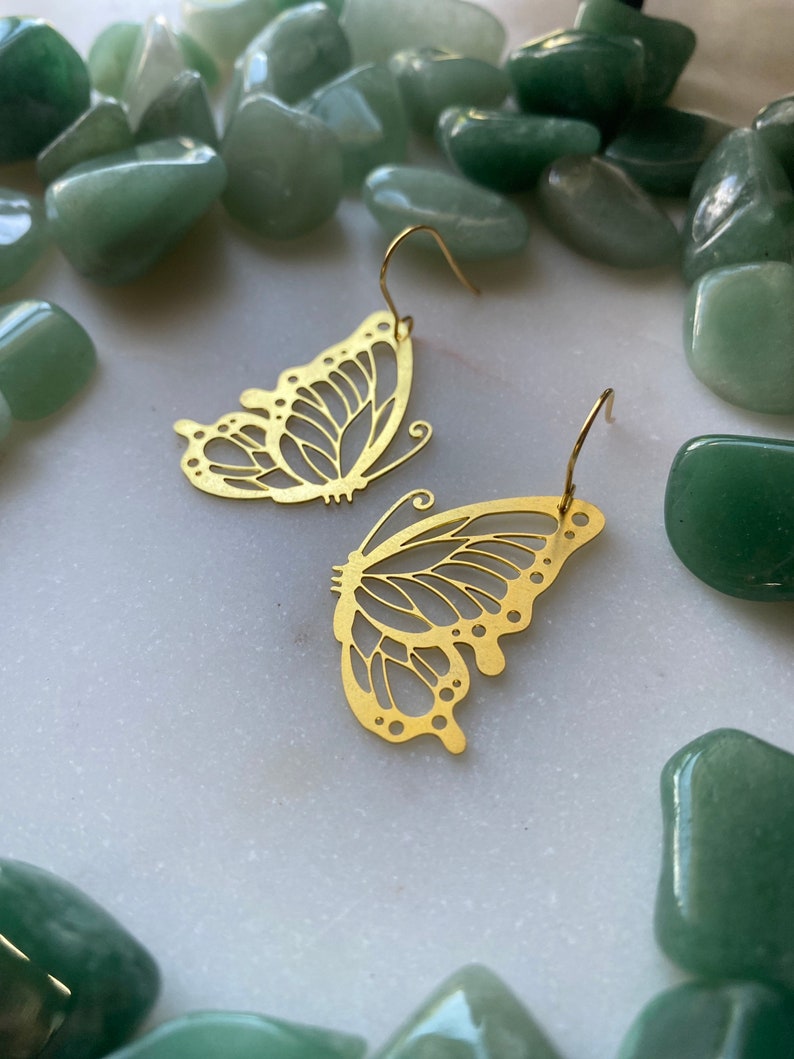 METAMORPHOSIS golden butterfly lightweight earrings image 5
