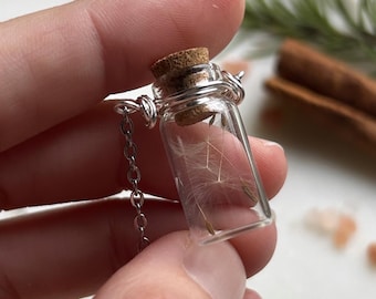 BOTTLED WISHES Dandelion Seed Halskette Geschenk für ihre Tochter Freundin Natur Liebhaber Schmuck