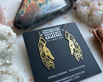 HEALER HANDS Earrings gift for reiki yoga massage therapist healing art lightweight jewelry stainless steel