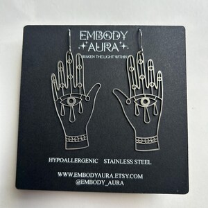 The HAMSA silver or golden eye Earrings